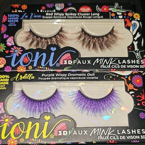 NWT IONI HALLOWEEN Red and Purple Faux Mink Lashes - Picture 2 of 2
